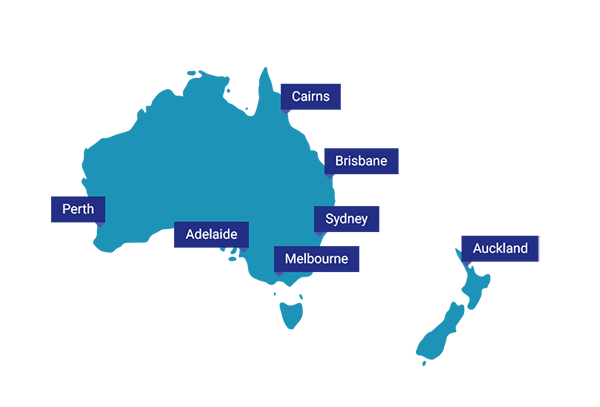 Map of the AUSTRALIA & NEW ZEALAND